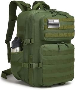 Wotony Military Tactical Backpack for Men Waterproof Daypack 3 Day Assault Pack Molle Bag with Water Bottle Holder (Military green, 50L)