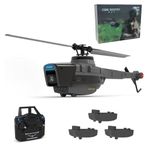 NULA C128 RC Helicopter Model with 1080P Camera, 2.4G RC 4CH 6-Axis Gyro Black Hornet Scout Drone Aerial Military Aircraft Helicopter Toy with for Beginner Adults Optical Flow Positioning - RTF