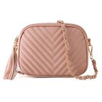 Lotus Karen Crossbody Bags for Women PU Leather Cross-Body Bags Pink Small Shoulder Bags with Removable Strap