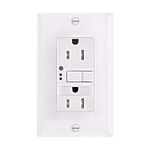 Eaton GFCI Self-Test 15A -125V Tamper Resistant Duplex Receptacle with Nightlight & Standard Size Wallplate, White