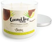 Coconut Lime Verbena Highly Scented Natural 3 Wick Candle, Essential Fragrance Oils, 100% Soy, Phthalate & Paraben Free, Clean Burning, 14.5 Oz.