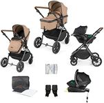 Ickle Bubba Cosmo All-in-One I-Size Travel System with Isofix Base (Stratus) - Gunmetal/Desert/Tan