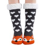 Slipper Socks Women Fluffy Animal Socks Winter Ladies Gifts Ideas Cosy Thermal Animal Sock Fuzzy Fleece-Lined Winter Non Slip Warm Socks with Gel Grip Cute Sherpa Socks Gifts for Women