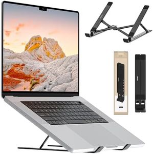 Voomy Soporte Ergonómico Plegable para Laptop y Tablet: Estación de Trabajo Portátil de Aluminio Reciclado, Compatible con MacBook, Lenovo, HP - Ideal para Oficina y Teletrabajo, Negro (Negro)