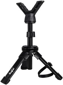 HUNTPAL Portable Shooting Rest Rapid Rifle Rest Tripod, Heavy Duty Adjustable Compact Lightweight Aluminum Cast Construction Bench Rest Stick with 360 Degree Rotate V Yoke Holder