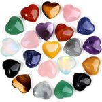 XIANNVXI 10 Pcs Natural Healing Crystals Heart Stones Crystals Set Polished Love Palm Pocket Stones Gemstones for Chakra Reiki Crystal Beginners Gifts