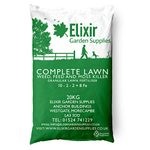 Elixir Gardens 4 in 1 Weeds + Strengthens Feeds Moss Killer 10-2-2+8 Fe Grass/Lawn Fertiliser Treats Upto 625m² | Weed Feed killer LARGE 20Kg bag