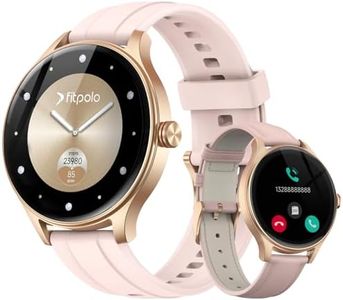 Fitpolo Smart Watches for Women (2 Bands), 1.27" Stylish Smartwatch, IP68 Waterproof Fitness Tracker with Bluetooth Calls (Make/Answer), Heart Rate/SpO2/Sleep Monitor, 7 Days Battery - Pink