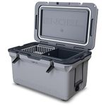 ENGEL Ultra-Light Cooler Box, 60qt (56.8 litres) Injection Molded Cooler, Keeps Ice up to 7 Days, Large Cool Box with Wire Basket, Divider & Built-in Bottle Opener