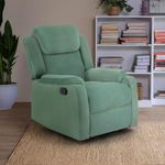 Sleepyhead RX6 - Single Seater Suede Fabric Recliner (Basil Green) |3 Modes of Comfort |High Back Rest for Extra Neck & Lumbar Support | Premium Pocket Springs for Plush Feeling