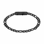 Speroto Men's Bracelet for Men Stainless Steel Bracelet Figaro Chain Hip Hop Bracelet Link Bracelet Gift for Men Women (black,6mm,8.5'')