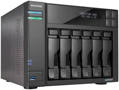 Asustor Lockerstor 6 Gen2 AS6706T - 6 Bay NAS, Quad-Core 2.0 GHz CPU, 4X M.2 NVMe Slots, Dual 2.5GbE, Upgradable to 10GbE, 8GB DDR4 RAM, Content Creation Network Attached Storage (Diskless)