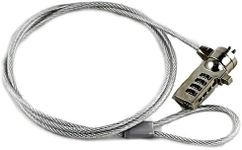 Detroit Packing Co. DPC Laptop Cable Lock & Security Cable for PC, Compatible with Kensington, Notebooks and Other Devices (Steel, Gray) (1, Combination Lock, Silver, 1.2m)