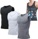 Men Ionic Tourmaline Posture Corrector Vest, Ionic Shaping Sleeveless Shir, Muscle Memory Support Straightener, Posture Corrector Men (3pcs,L)