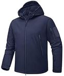 TACVASEN Sports Jacket Men Waterproof Leisure Jacket Travel Rain Jacket Breathable Thermal Rainproof Jacket Sweatshirt Top , UK L (Tag XL), Navy Blue