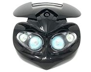 Alchemy Parts Streetfighter Headlight for Motorbikes | Black ABS Housing | Fork Mount Brackets Included | Enhance Visibility & Style