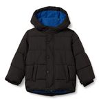 Amazon Essentials Big Boys' Heavy-Weight Hooded Puffer Coat, Black, Medium