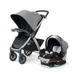 Chicco Bravo Trio Travel System, Pram for 0-5 years New Born/Baby/Toddler/Kid (Boy,Girl), Extendable UPF Rated Canopy (Upto 22 Kgs,Camden Black)