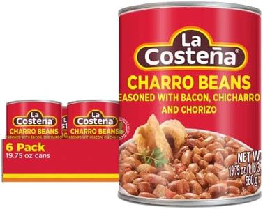 La Costeña Charro Beans, Pinto Beans with Onion, Garlic, Chorizo, Bacon, Chicharones, and Tomato, 19.75 Ounce (Pack of 6)