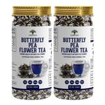 VANALAYA Organic Butterfly Pea Green Tea From Sun Dried Butterfly Pea Flowers For Stress Relief (Pack Of 2X25Gm)