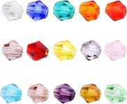 Glamifirsto- 4Mm Crystal Glass Colorful Beads with Hole Bicone DIY for Jewelry Making and Sewing Art Decorating