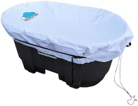 Polar Protector - (White) 100 Gallon Oval Stock Tank Cover Ice Water Therapy Ice Bath Cover Cold Water Cover 100 Gallon Oval Stock Tank Waterproof Rip Proof Tough Keeps Tanks Clean