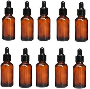 WEZCHUGHAOL 10 Pack Eye Dropper bottle, Amber, 1 oz Glass Bottles, with Glass Eye Droppers, Empty Tincture Bottles for Essential Oil Blends, Perfumes, Aromatherapy and Chemistry Lab