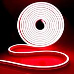 SAMEILI 600 LEDs 5 Meter RED Neon Steady Strip Rice Lights with 12V Adaptor LED Neon Strip Rope Lights, Neon Light for Wall, Led Neon Light As Neon Sign for Party,Christmas,Bar (16.4Feet Long)