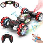 Fosgoit Gesture Sensing RC Stunt Car Toys for 6-12 Boys Girls, 2.4Ghz 4WD Hand Controlled RC Car with Light & Music & Spray, Double-Sided 360° Rotating Gesture RC Car Gifts for Kids 6-8 8-12