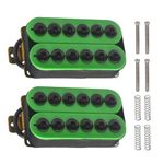 SAPHUE Adjustable Metal Double Coil Electric Guitar Pickups Humbucker Punk Neck/Bridge Pickup (Green)