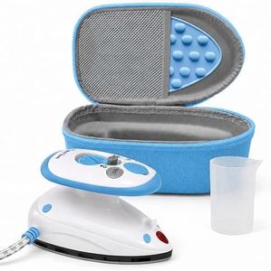 The Quilted Bear Premium Mini Steam Iron - Travel Iron Steam Mini for Effortless Quilting, Crafting, and Wrinkle-Free Clothing - Holiday & Travel Essentials with Hardshell Case & Rest (Blue)