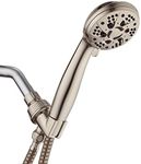 AquaDance Brushed Nickel High Pressure 6-Setting Hand Held Shower Head with Extra-Long 6 Foot Hose & Bracket – Anti-Clog Nozzles-USA Standard Certified-Top U.S. Brand