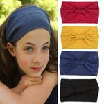 Mscat 4 Packs Wide Headbands for Women Stretch Headband Boho Head Bands Women's Hair Band Turban Workout Hairband Girls Accessories