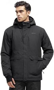 FREE SOLDIER Men's Waterproof Ski Jacket Fleece Lined Warm Winter Snow Coat with Hood Fully Taped Seams(Black,XXXL)