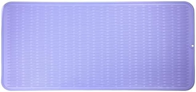 MicoYang Silicone Dish Drying Mat for Multiple Usage,Easy clean,Heat-resistant Silicone Mat for Kitchen Counter or Sink,Refrigerator or Drawer Liner Light Purple XXXXXL 36inches x 18inches