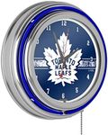 Trademark Gameroom NHL Toronto Maple Leafs Chrome Double Rung Neon Clock