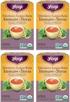 Yogi Tea Elderberry Lemon Stress & Immune Support Tea - 16 Tea Bags, 4 Packs - With Ashwagandha, Lemongrass, Licorice Root & More