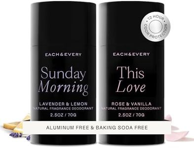 Each & Every Aluminum Free Deodorant for Women & Men, Lavender & Lemon + Rose & Vanilla - All Natural Deodorant for Sensitive Skin, EWG Verified - Clean, Baking Soda-Free, Plant-Based - 2.5oz, 2 Pack