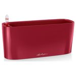 LECHUZA Self Watering Plant Pots Indoor DELTA 10 Plastic Flower Window Box Small Herb Planter without Drainage Hole D35 H30 cm Red High-Gloss