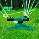 BOXZEO Automatic 360 ° Rotating Adjustable Round 3 Arm Lawn Water Sprinkler for Water Garden Plants/Pipe Hose Irrigation Yard Water Sprayer