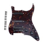 Musiclily 11-Hole HSS Prewired Loaded Pickguard with Single Coil Pickups Set for Fender Squier Strat Electric Guitar,4Ply Tortoise Shell