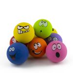 SPORTSPET Funny Face High Bounce Rubber Dog Ball Toy Perfect for Dogs (10 Pack) (60mm)