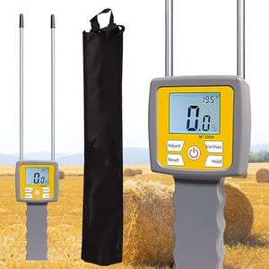 Hay Moisture Tester, Portable Hay Forage Bale Moisture Tester, Precise Hay Moisture Meter with Dual Probe, Automatic Temperature Compensation for Alfalfa, Forage, Orchard Grass, Bales