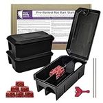 Pre Baited Rat Boxes - 3 Pack - Effective Rat Traps, Ideal Rat Trap and Rat Traps for Indoors Solution, Quick Setup and Ready to Use - Professional Rat Control Indoors & Outdoors (15 x 10g)