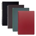 A5 Spiral Lined Notepad,4 Pack Spiral Notebook Wirebound Notebooks 80 Sheets(160 Pages)/Per Pack A5 Sketch Book Reporters Notepad for Office Travel School Drawing Black & Red & Dark Green & Brown