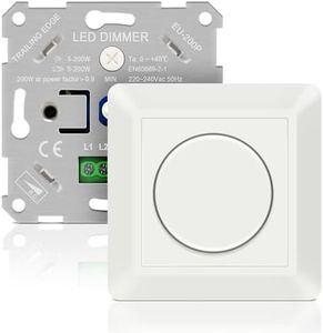 Aroidful Regulador de Luz LED 5w - 200w, regulador de Luz LED de Luz LED ajustable AC 220V - 240v, regulador de luz de pared silencioso blanco sin ruido