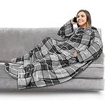 PAVILIA Fleece Blanket with Sleeves