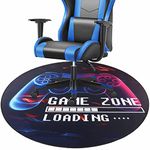 Capslpad Gaming Chair Mat for Hardwood Floor Anti-Slip Floor Protector Game Controller Rubber Gaming Computer Chair Mat for Gaming Room Home Office Decor (Round 120cm,Black)