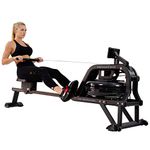 Sunny Health & Fitness Obsidian Surge 500 Water Rowing Machine - SF-RW5713, Black