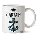 FirseBUY Cool Coffee Mug for Him - Captain Anchor Printed Ceramic Coffee Cup Gifts for Men